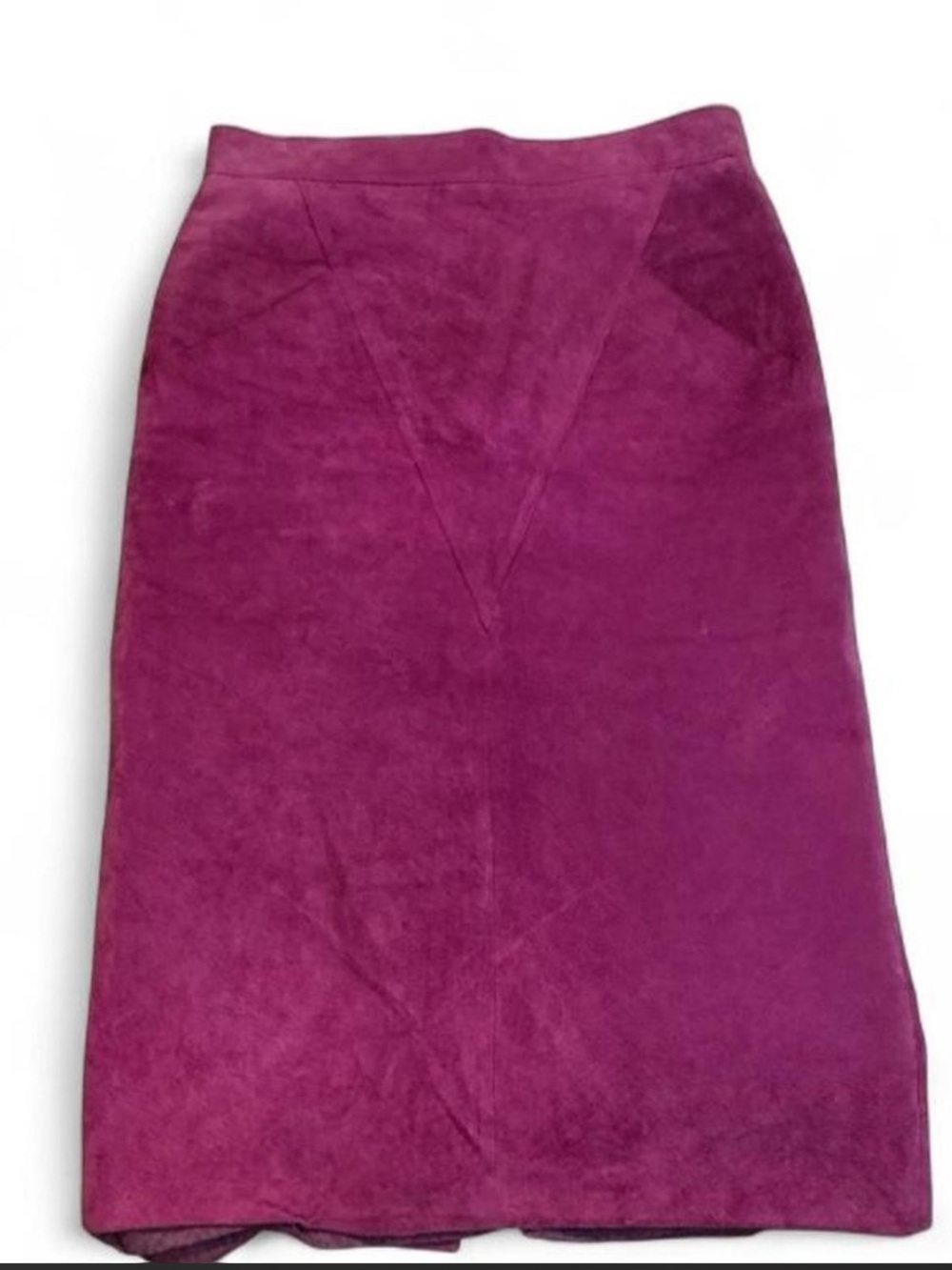 Winlit- Vintage Suede Pencil Skirt in Deep Magenta